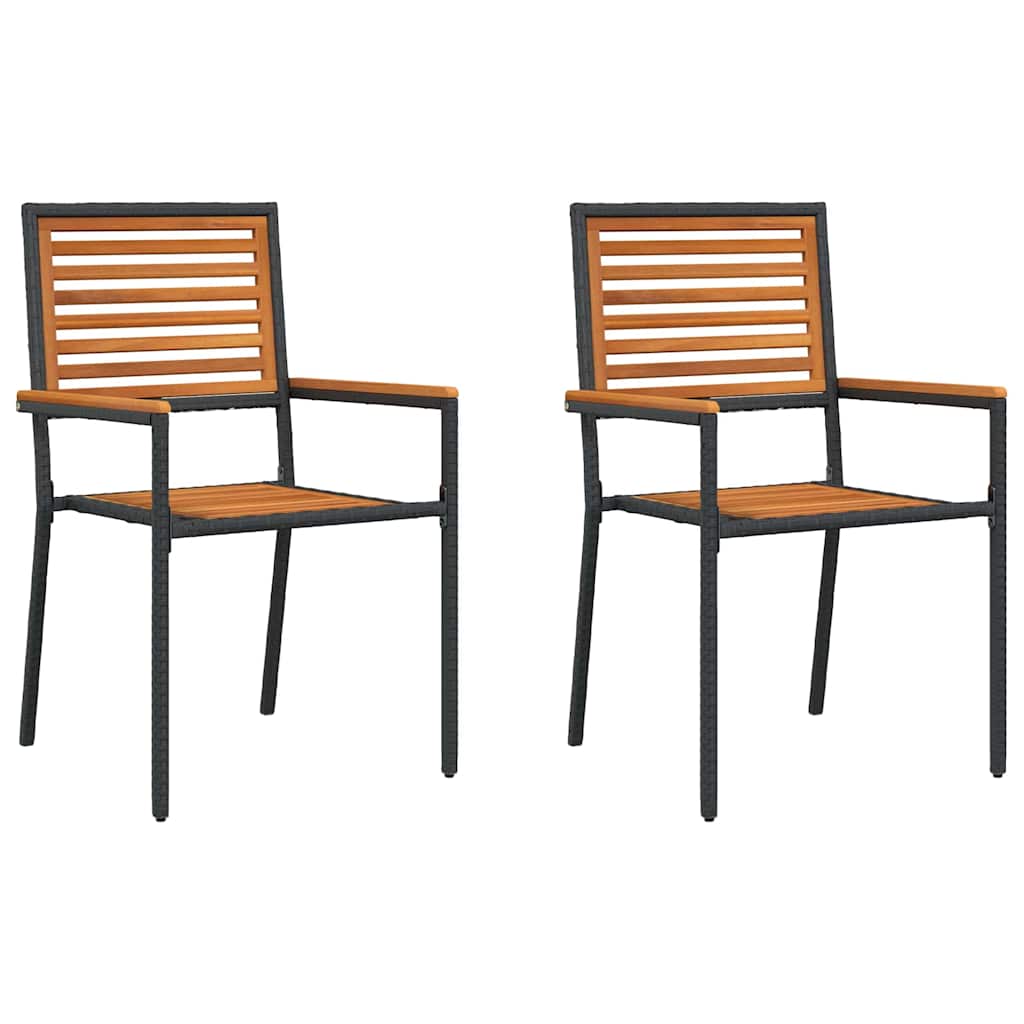 Garten Stapelstühle 2 pcs Braun, Schwarz